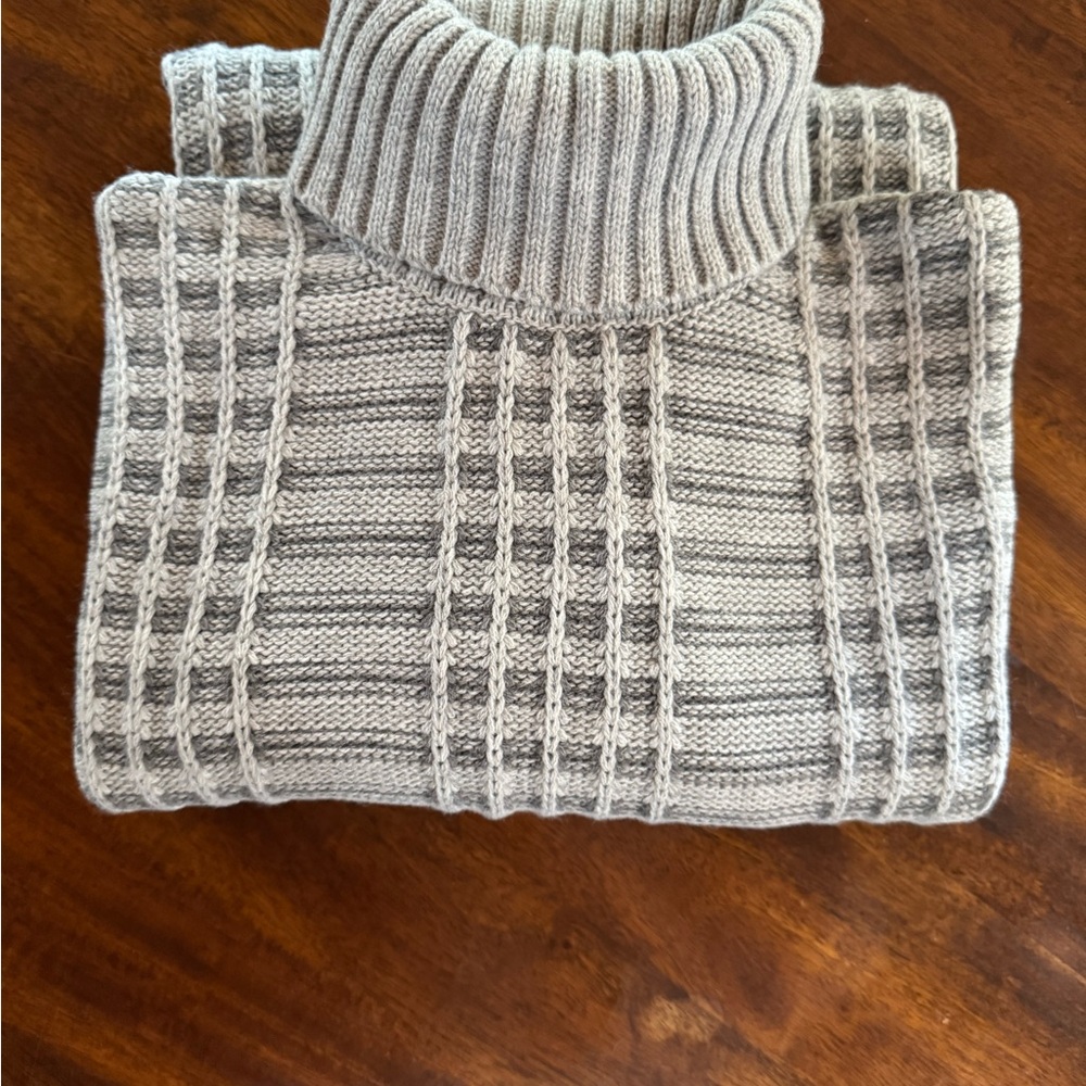 ASOS Ribbed Turtleneck Sweater in Light Gray